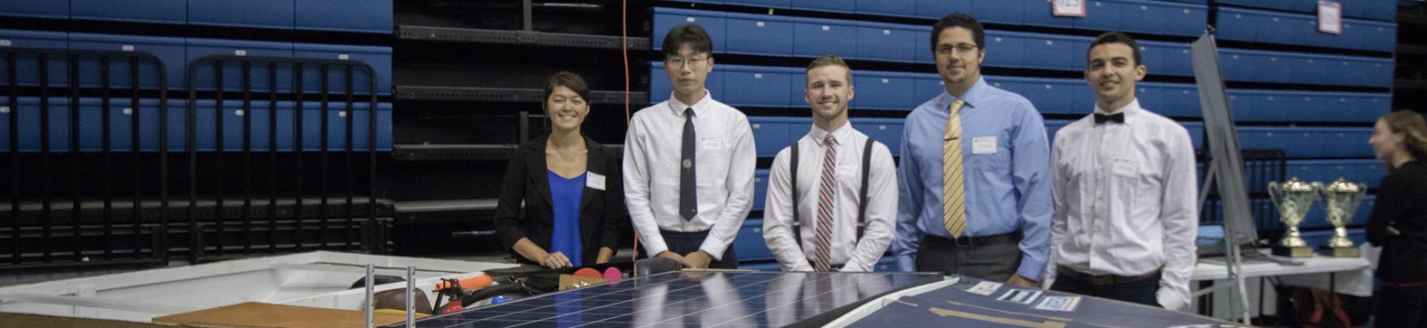 Students presenting at the Engineering Design Showcase